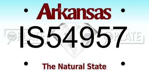 IS54957 Arkansas License Plate