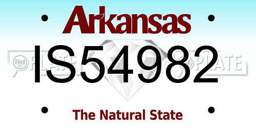 IS54982 Arkansas License Plate