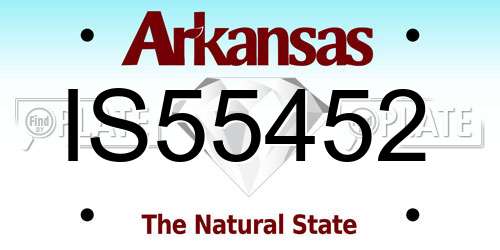 IS55452 Arkansas License Plate