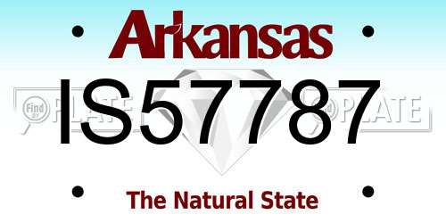 IS57787 Arkansas License Plate