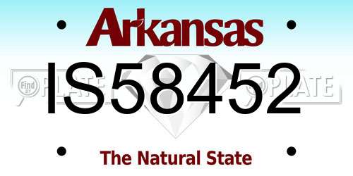 IS58452 Arkansas License Plate