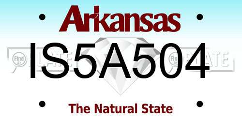 IS5A504 Arkansas License Plate