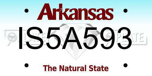 IS5A593 Arkansas License Plate