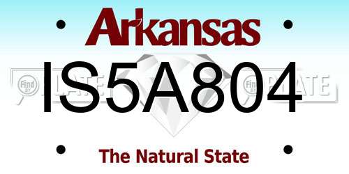 IS5A804 Arkansas License Plate
