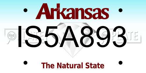 IS5A893 Arkansas License Plate
