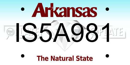 IS5A981 Arkansas License Plate