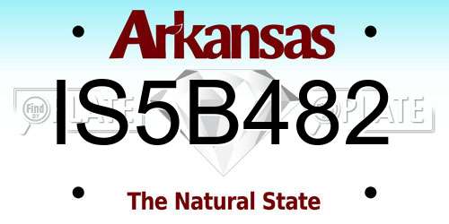 IS5B482 Arkansas License Plate