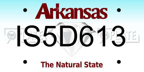 IS5D613 Arkansas License Plate