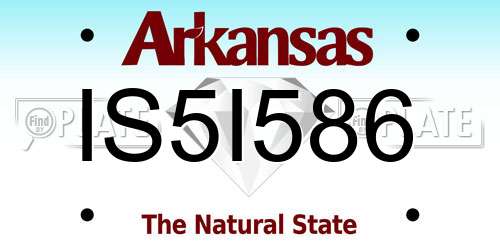 IS5I586 Arkansas License Plate