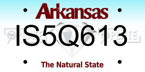IS5Q613 Arkansas License Plate
