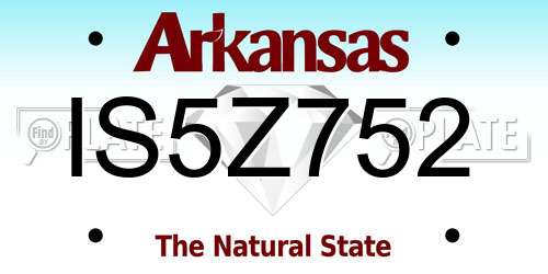 IS5Z752 Arkansas License Plate