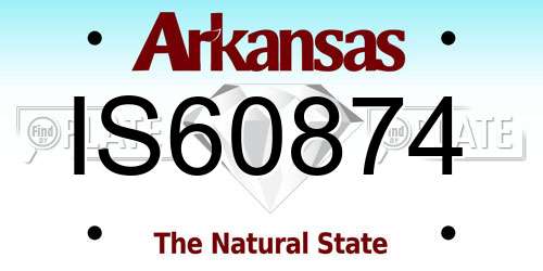 IS60874 Arkansas License Plate