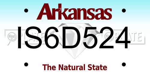 IS6D524 Arkansas License Plate