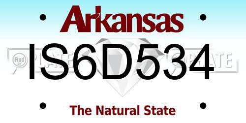 IS6D534 Arkansas License Plate