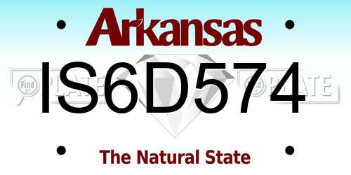 IS6D574 Arkansas License Plate