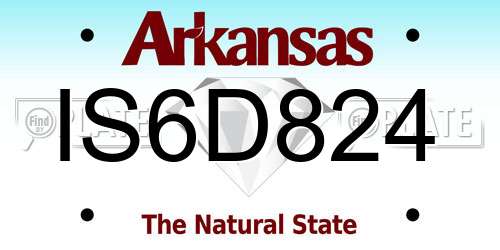 IS6D824 Arkansas License Plate