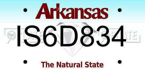 IS6D834 Arkansas License Plate