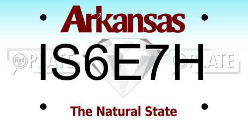 IS6E7H Arkansas License Plate