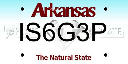 IS6G3P Arkansas License Plate