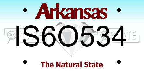 IS6O534 Arkansas License Plate