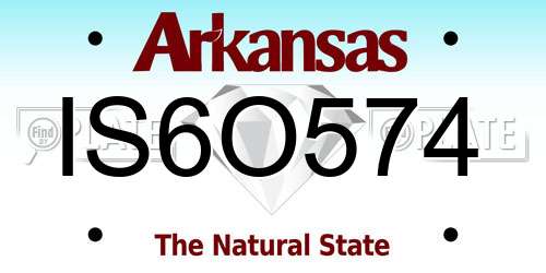 IS6O574 Arkansas License Plate