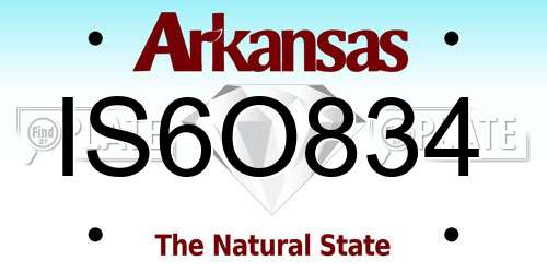 IS6O834 Arkansas License Plate