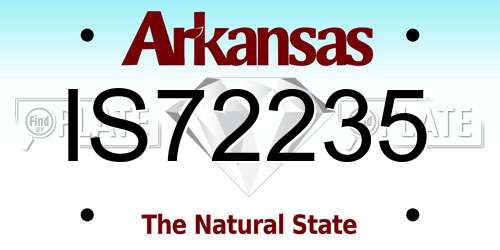 IS72235 Arkansas License Plate