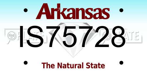 IS75728 Arkansas License Plate