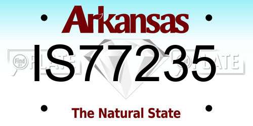 IS77235 Arkansas License Plate