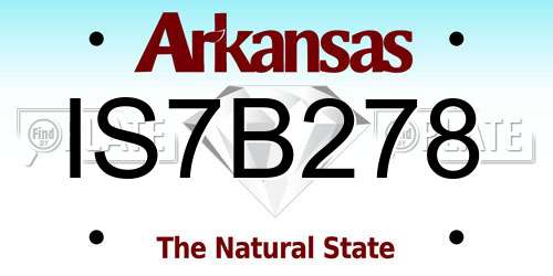 IS7B278 Arkansas License Plate