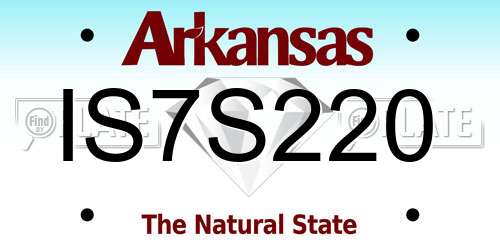 IS7S220 Arkansas License Plate
