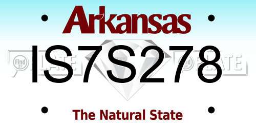 IS7S278 Arkansas License Plate