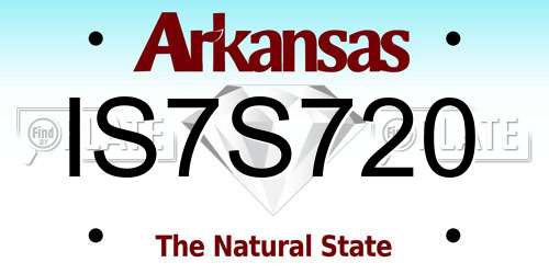 IS7S720 Arkansas License Plate