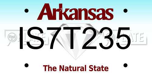 IS7T235 Arkansas License Plate