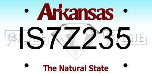IS7Z235 Arkansas License Plate