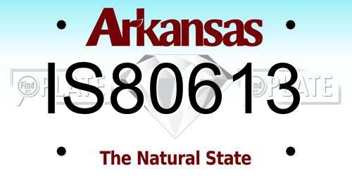IS80613 Arkansas License Plate