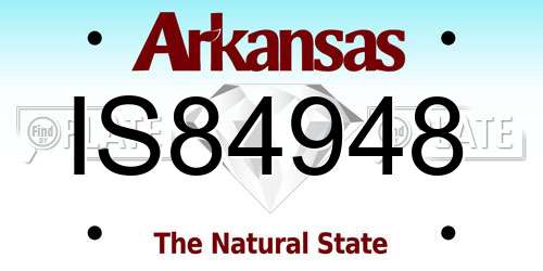 IS84948 Arkansas License Plate
