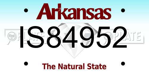 IS84952 Arkansas License Plate