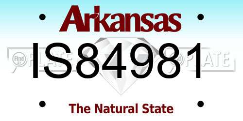 IS84981 Arkansas License Plate