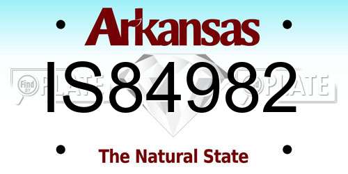 IS84982 Arkansas License Plate