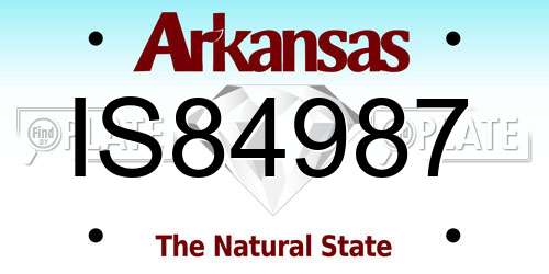 IS84987 Arkansas License Plate