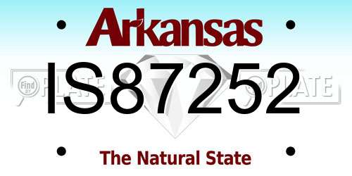 IS87252 Arkansas License Plate