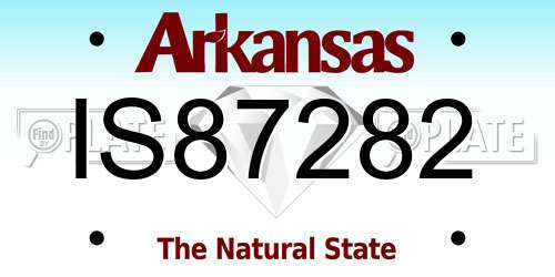 IS87282 Arkansas License Plate