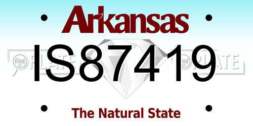 IS87419 Arkansas License Plate