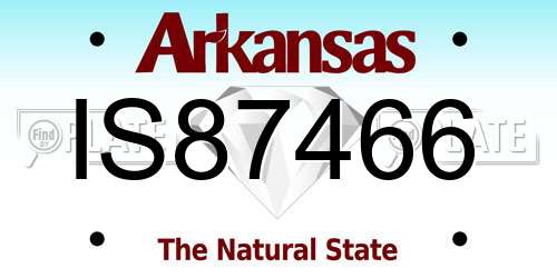IS87466 Arkansas License Plate