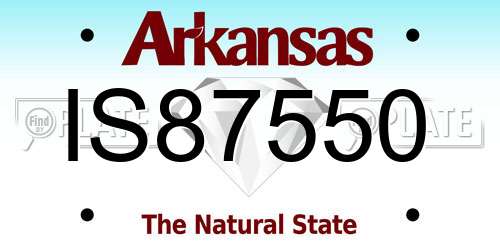 IS87550 Arkansas License Plate
