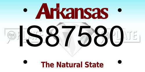 IS87580 Arkansas License Plate