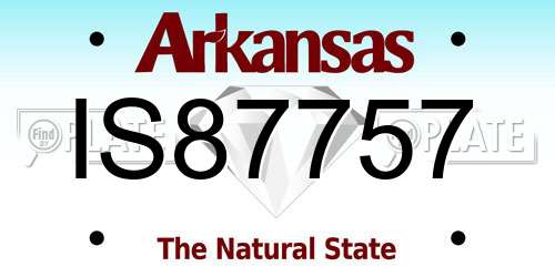 IS87757 Arkansas License Plate