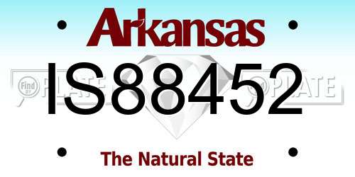 IS88452 Arkansas License Plate