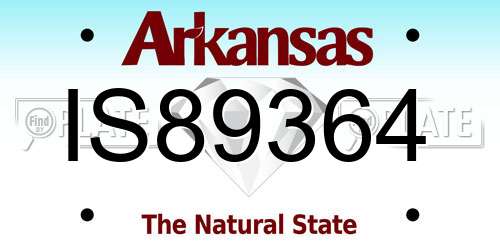 IS89364 Arkansas License Plate
